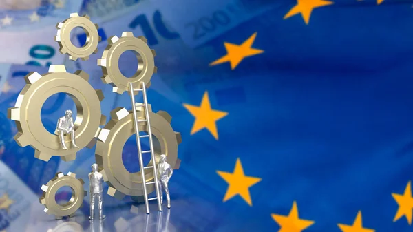 欧元业务通常指的是欧元区或使用欧元作为其官方货币的国家的经济活动 商业和商业环境 — 图库照片