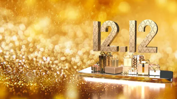 12.12 gold number for spacial offer or promotion marketing concept