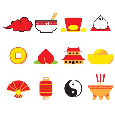 Kutlama ya da yeni yıl konsepti için Çin minimal simgesi