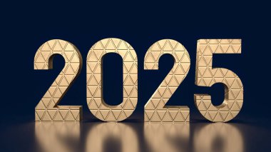 2025 yılbaşı ya da 3D canlandırma konsepti için.