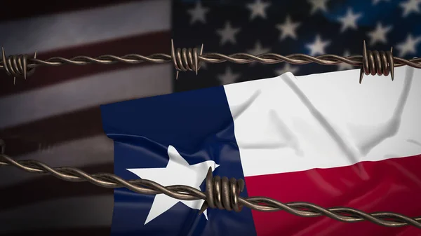 Texas flag on united stage of America Background 3d rendering