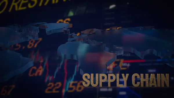 stock image A supply chain is a network of organizations, people, activities, information, and resources involved in the production and delivery of a product or service from supplier to customer. 