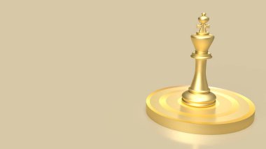 İş Konsepti 3D sunumu için Bulleye hedefinde altın kral satrancı.
