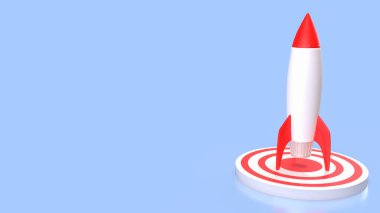 İş ya da Başlangıç konsepti 3D oluşturma roketi.