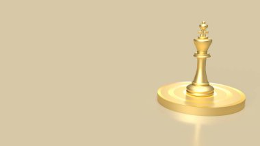 İş Konsepti 3D sunumu için Bulleye hedefinde altın kral satrancı.