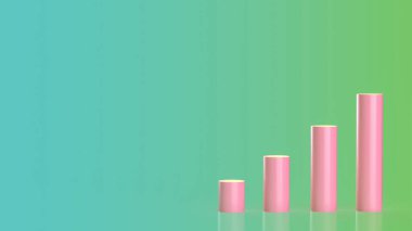 İşletme konsepti 3D görüntüleme için pembe çizelge