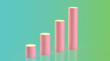 İşletme konsepti 3D görüntüleme için pembe çizelge