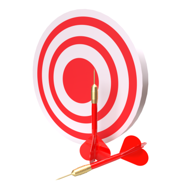 Dart ve hedef tahtası png resim 3D görüntüleme.