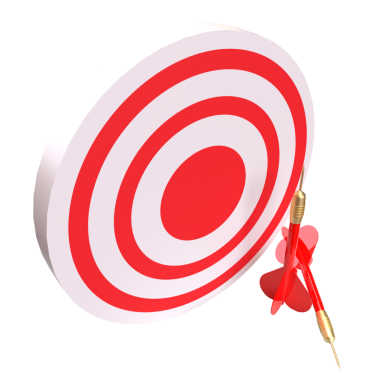 Dart ve hedef tahtası png resim 3D görüntüleme.