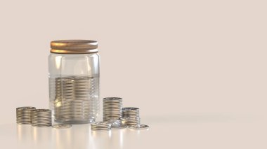 Kavram 3 boyutlu oluşturma veya kaydetmek için kavanoz sikkeleri.