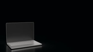 İş için Siyah Arkaplan Defteri ya da 3D görüntüleme konsepti.