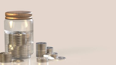 Kavram 3 boyutlu oluşturma veya kaydetmek için kavanoz sikkeleri.