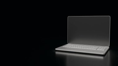 İş için Siyah Arkaplan Defteri ya da 3D görüntüleme konsepti.