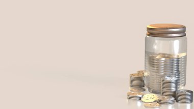 Kavram 3 boyutlu oluşturma veya kaydetmek için kavanoz sikkeleri.