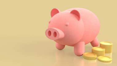 Domuzcuk kumbarası ve para biriktirmek ya da konsept 3D görüntüleme için.