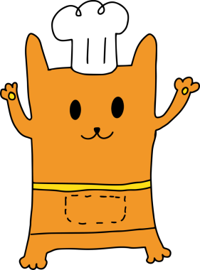 Yapıştırma veya pul konsepti için turuncu kedi çizim biçimi