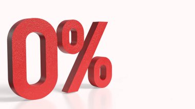 İş konsepti 3D oluşturma için% 0 kırmızı.