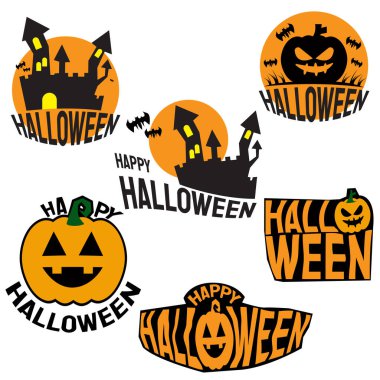 Damga veya çıkartma konsepti için Cadılar Bayramı simgesi 