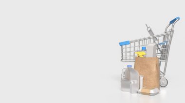 Gıda teslimatı ya da uygulama konsepti için kese kağıdında cep telefonuyla hazırlanır..