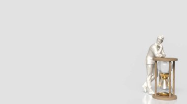 İş konsepti 3D görüntüleme için insan ve kum saati.