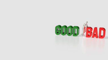 İş geçmişi kavramı için iyi ve kötü 3D yorumlama.