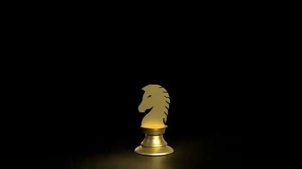 stock image Gold knight chess for Business concept 3d rendering.