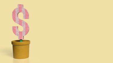 İşletme konsepti 3D sunumunda Dolar Sembolü.