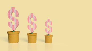 İşletme konsepti 3D sunumunda Dolar Sembolü.