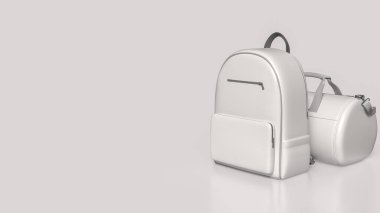 Beyaz torba temiz arkaplan resmi 3d oluşturma.