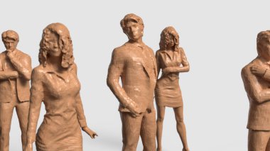 Beyaz arkaplandaki iş tahtası figürü 3d oluşturma.