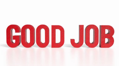 Kırmızı iyi iş beyaz arkaplan resim 3d görüntüleme.