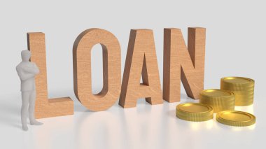 iş konsepti 3D oluşturma için adam ve kredi metni.