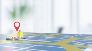 Seyahat ya da uygulama konsepti için cep telefonunda araç ve kontrol noktası.