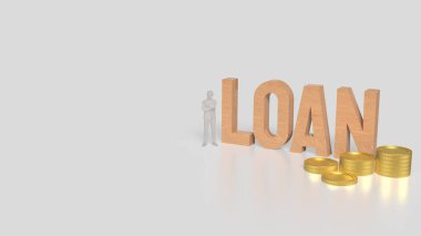 iş konsepti 3D oluşturma için adam ve kredi metni.