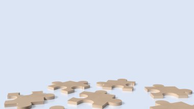 Beyaz arkaplan resmi üzerindeki yapboz 3d oluşturma