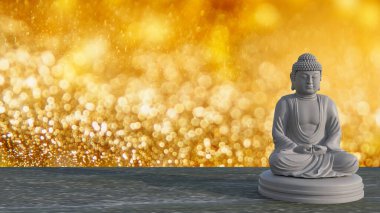 Din veya arkaplan kavramı için Buda 3D oluşturma.