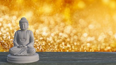 Din veya arkaplan kavramı için Buda 3D oluşturma.