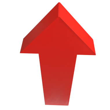 İş ya da dekor konsepti 3d oluşturma için Kırmızı Ok png resmi.