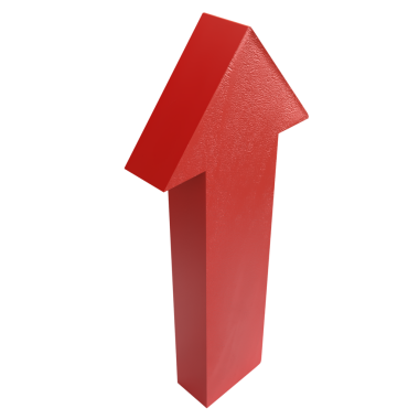 İş ya da dekor konsepti 3d oluşturma için Kırmızı Ok png resmi.