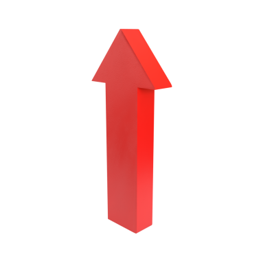 İş ya da dekor konsepti 3d oluşturma için Kırmızı Ok png resmi.