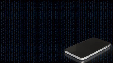 3D görüntüleme teknolojisi için dijital arkaplanda akıllı telefon.