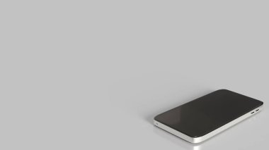 Teknoloji konsepti 3D görüntüleme için beyaz arka plandaki akıllı telefon.