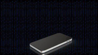 3D görüntüleme teknolojisi için dijital arkaplanda akıllı telefon.