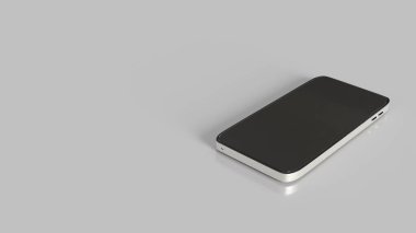 Teknoloji konsepti 3D görüntüleme için beyaz arka plandaki akıllı telefon.