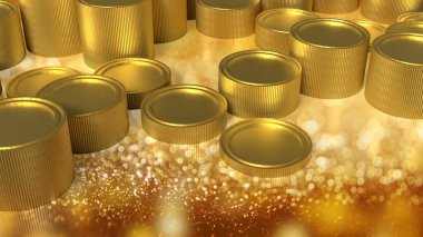 İş konsepti 3D oluşturma için bokeh arkaplanındaki altın paralar.