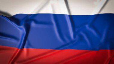 Rusya 'nın ulusal veya arka plan konsepti 3D yorumlama bayrağı.