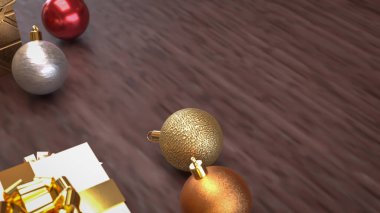 Tatil konsepti 3D oluşturma için Noel Dekorasyonu Arkaplanı.
