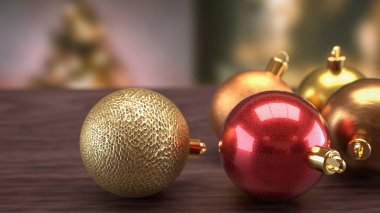 Tatil konsepti 3D oluşturma için Noel Dekorasyonu Arkaplanı.