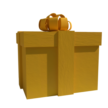 Kutlama için sarı hediye kutusu ya da 3D tatil konsepti.