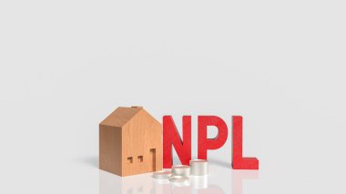 DEBT veya Özellik kavramı 3d oluşturulması için Kırmızı NPL ve Ev